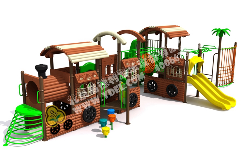 戶外火車(chē)頭模型滑梯二