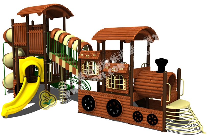 戶外兒童火車(chē)頭滑滑梯設(shè)備七