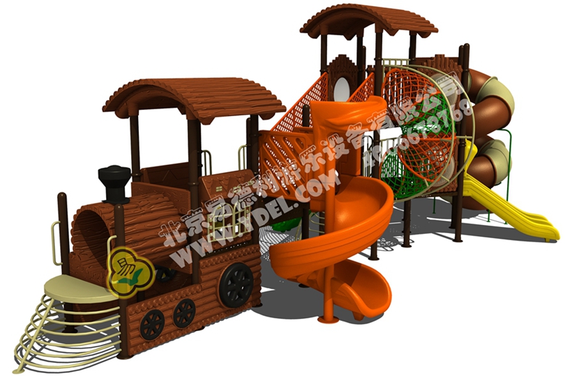 戶外兒童火車(chē)頭滑滑梯設(shè)備三