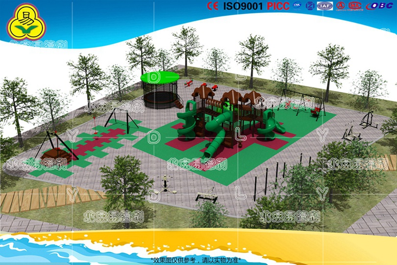社區兒童組合滑梯設備四